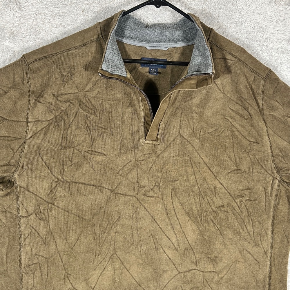 Blue Pronto Uomo Mens XXL Brown Quarter Zip Pullover Sweater Brown Mock Neck